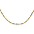 thumbnail image 1 of Auriga 14K Two-tone Polished Fancy Beaded Station Necklace for Women 18", 1 of 6