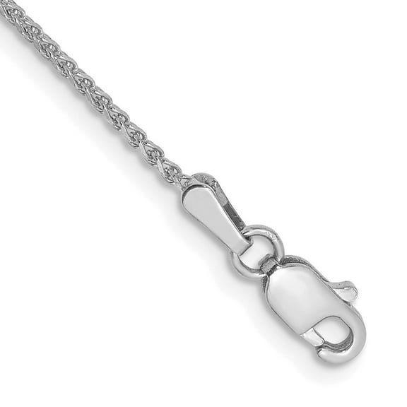 Auriga 14K White Gold 1.25mm Spiga Chain Bracelet 6inch for Women