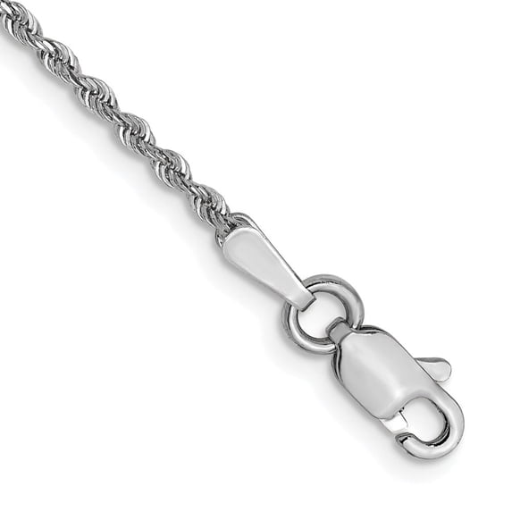 Auriga 14K White Gold 1.3mm Rope Chain Bracelet 7 inch for Women