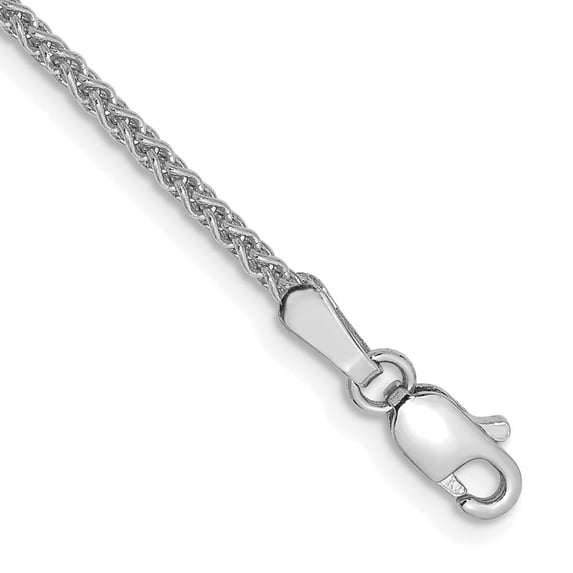 Auriga Fine Jewelry 14K White Gold 1.7mm Spiga Chain Anklet 9inch for Women
