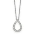 thumbnail image 1 of Auriga 14K White Gold 1.8 mm Lab Grown Diamond Teardrop Pendant with Chain Necklace for Women 18", 1 of 3