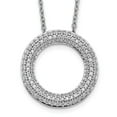 thumbnail image 1 of Auriga 14K White Gold 1 mm Diamond Circle Necklace for Women 18", 1 of 4