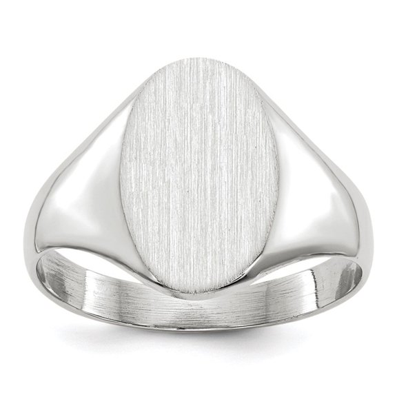 Auriga 14K White Gold 11.5x8.0 mm Open Back Signet Ring for Women Size 7