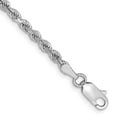 thumbnail image 1 of Auriga Fine Jewelry 14K White Gold 2.75mm Rope Chain Bracelet 8 inch for Women, 1 of 6