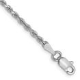 thumbnail image 1 of Auriga Fine Jewelry 14K White Gold 2mm Diamond-Cut Rope Chain Bracelet 7 inch for Women, 1 of 6