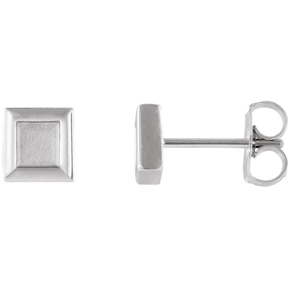 Auriga 14K White Gold 5.4 mm Square Petite Earrings for Women