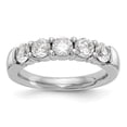 thumbnail image 1 of Auriga Fine Jewelry 14K White Gold 5-Stone Shared Prong Round Complete Diamond Band for Women Size 7 (0.25ct, Clarity- I1), 1 of 6