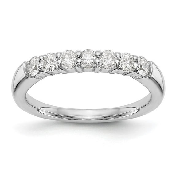 Auriga Fine Jewelry 14K White Gold 7-Stone Complete Round Diamond Band for Women Size 7 (0.81ct, Clarity- I1)