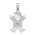thumbnail image 1 of Auriga 14K White Gold Aa Diamond Pendant for Women (L-25mm, W-15mm), 1 of 6