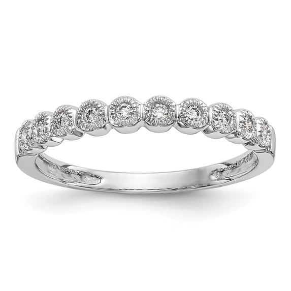 Auriga 14K White Gold Bezel-set Complete Diamond Band for Women Size 7 (0.1ct, Clarity- I1)