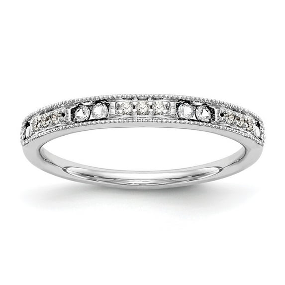 Auriga 14K White Gold Diamond Complete Wedding Band for Women Size 7 (0.17ct, Clarity- I1)