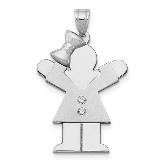 Auriga 14K White Gold Diamond Pendant for Women (L-30mm, W-20mm)