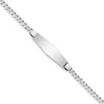 thumbnail image 1 of Auriga 14K White Gold Flat Curb Link Soft Id Bracelet 7inch for Women, 1 of 6