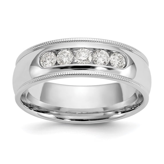 Auriga Fine Jewelry 14K White Gold Lab Grown Diamond Band for Men Size 10.5 (0.47ct, Color- D-E, Clarity- VS/SI)