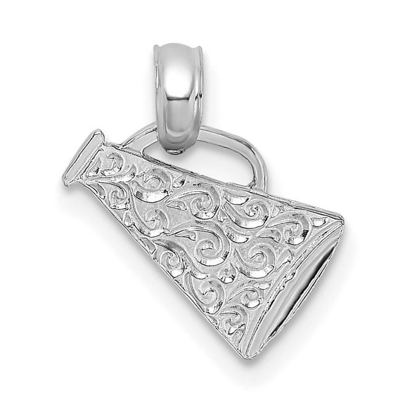 Auriga Fine Jewelry 14K White Gold Megaphone with Handle Pendant for Women
