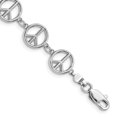 thumbnail image 1 of Auriga 14K White Gold Peace Sign Bracelet 7.5 inch for Women, 1 of 1