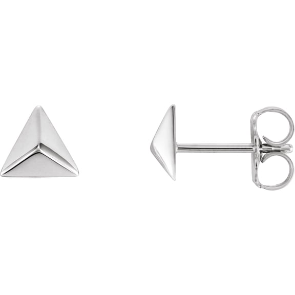 Auriga 14K White Gold Pyramid Earrings for Women