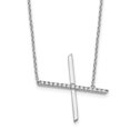 thumbnail image 1 of Auriga 14K White Gold Sideways Diamond Initial X Necklace for Women, 1 of 5