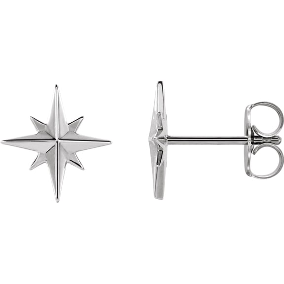 Auriga 14K White Gold Star Earrings for Women