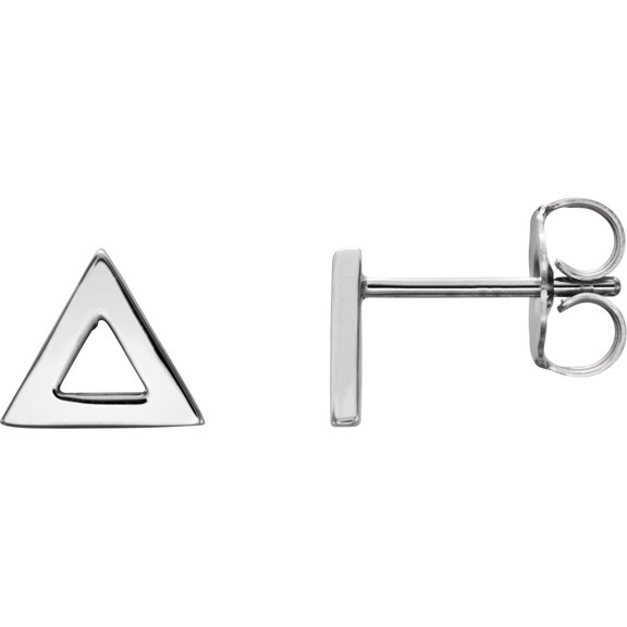 Auriga 14K White Gold Triangle Earrings for Women