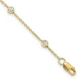 thumbnail image 1 of Auriga 14K Yellow Gold 1/2ct Lab Grown Diamond Rolo Station Bracelet 8inch for Women, 1 of 6