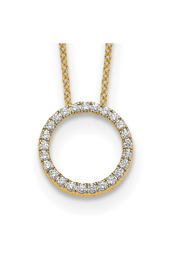 Fine Jewelry 14K Yellow Gold 1.3 mm Lab Grown Diamond Eternity Necklace for Women 18"