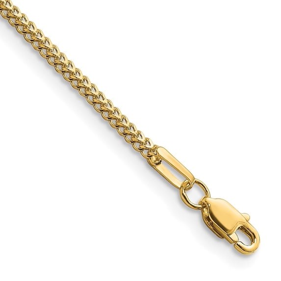 Auriga Fine Jewelry 14K Yellow Gold 1.3mm Franco Chain Bracelet 7 inch for Women
