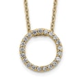 thumbnail image 1 of Auriga 14K Yellow Gold 1.4 mm Diamond Circle Necklace for Women 18", 1 of 5