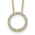 thumbnail image 1 of Auriga 14K Yellow Gold 1.6 mm Diamond Circle Necklace for Women 18", 1 of 5