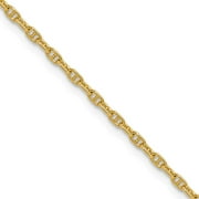 Auriga 14K Yellow Gold 1.8 mm Mariners Link Chain Necklace for Women 16"