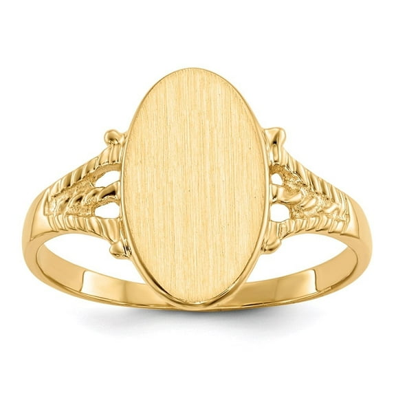 Auriga Fine Jewelry 14K Yellow Gold 14.0x8.5 mm Closed Back Signet Ring for Women Size 7