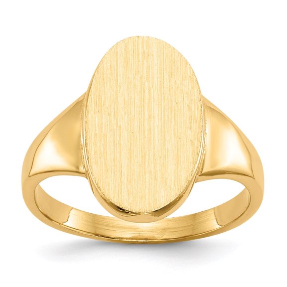 Auriga 14K Yellow Gold 14.5x9.0 mm Closed Back Signet Ring for Women Size 6