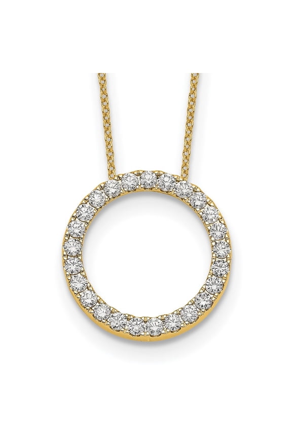 14K Yellow Gold 2.1 mm Lab Grown Diamond Eternity Necklace for Women 18"