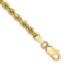 Auriga Fine Jewelry 14K Yellow Gold 3mm Rope Chain Bracelet 8 inch for Women