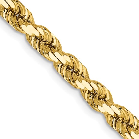 Auriga 14K Yellow Gold 4.5 mm Diamond-cut Rope Chain Necklace for Women 18"
