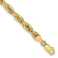 thumbnail image 1 of Auriga Fine Jewelry 14K Yellow Gold 4.75mm Semi-Solid Rope Chain Bracelet 8 inch for Women, 1 of 5