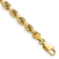 thumbnail image 1 of Auriga Fine Jewelry 14K Yellow Gold 4mm Semi-Solid Rope Chain Bracelet 8 inch for Women, 1 of 6