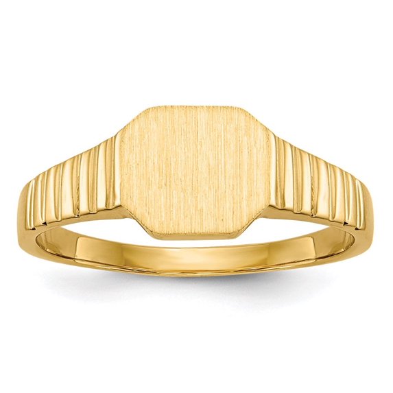 Auriga Fine Jewelry 14K Yellow Gold 7.5x6.0 mm Open Back Signet Ring for Women Size 3.5