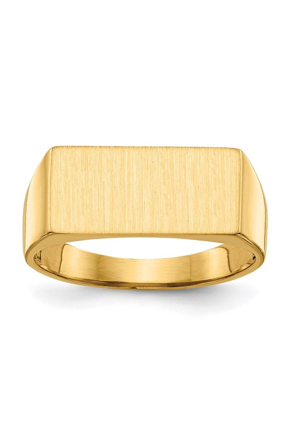 14K Yellow Gold 8.0x16.5 mm Open Back Signet Ring for Mens Size 9