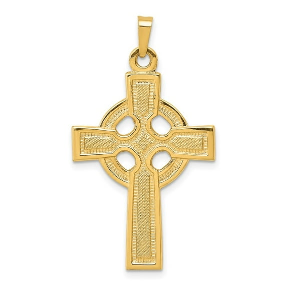 Auriga 14K Yellow Gold Celtic Cross Charm for Women (Length - 37mm, Width - 21mm)