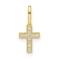 thumbnail image 1 of Auriga 14K Yellow Gold Cubic Zirconia Cross Pendant for Women (W-6mm), 1 of 6