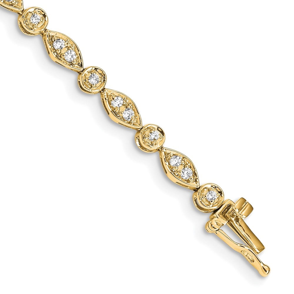 Solid 14k Yellow Gold Enamel & Resin Ladybug Bracelet (6mm)