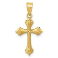 thumbnail image 1 of Auriga 14K Yellow Gold Diamond-Cut Passion Cross Charm Pendant for Women (L-25 mm,W-13 mm), 1 of 6