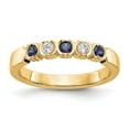 thumbnail image 1 of Auriga 14K Yellow Gold Diamond and Blue Sapphire Complete Band for Women Size 7 (0.1ct, Clarity- I1), 1 of 3