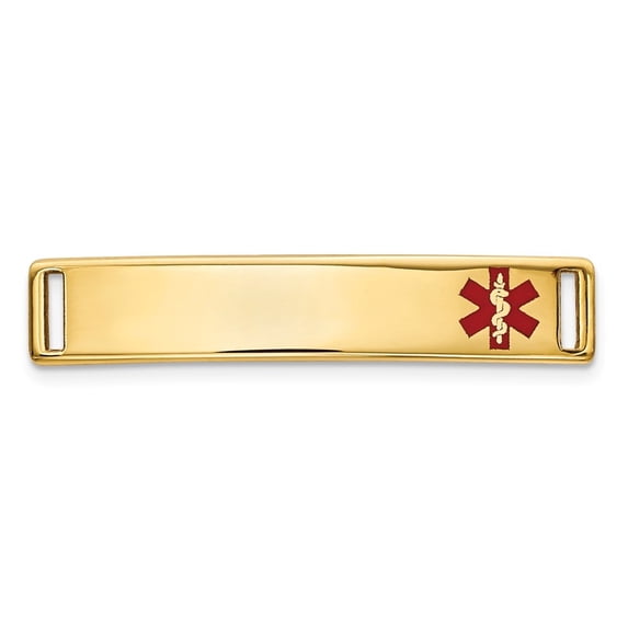 Auriga Fine Jewelry 14K Yellow Gold Epoxy Enamelled Medical Id Off CT Plate # 816 inch for Women (L- 24.5inch, W- 5.5mm)