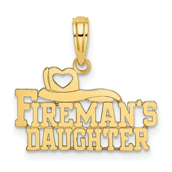 Auriga 14K Yellow Gold Fireman'S Daughter Charm Pendant for Women (L-11.6 mm,W-19.3 mm)