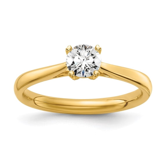 Auriga 14K Yellow Gold Lab Grown Diamond Ring for Women Size 7 (0.35ct, Color- D-E, Clarity- VS/SI)