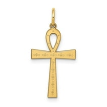 14K Laser Designed Ankh Cross Pendant in 14k Yellow Gold - Walmart.com