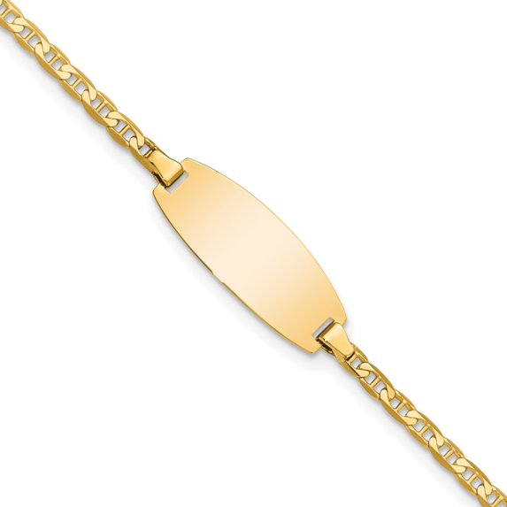 Auriga Fine Jewelry 14K Yellow Gold Oval Anchor Id Bracelet 5.5inch for Women