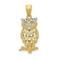 thumbnail image 1 of Auriga Fine Jewelry 14K Yellow Gold Owl Pendant for Women (L-24 mm,W-9 mm), 1 of 6